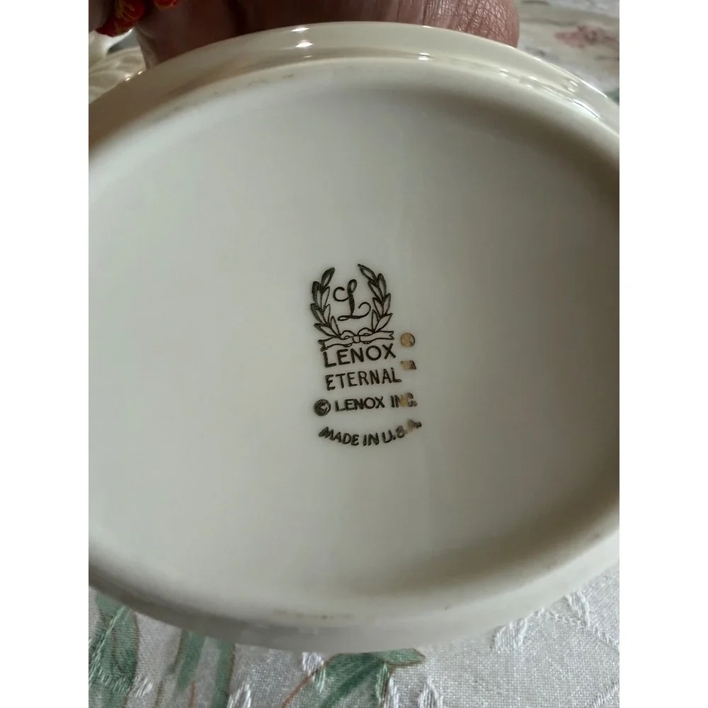 Lenox Eternal Creamer Pitcher Ivory Bone China 24k Gold Trim Made in USA
